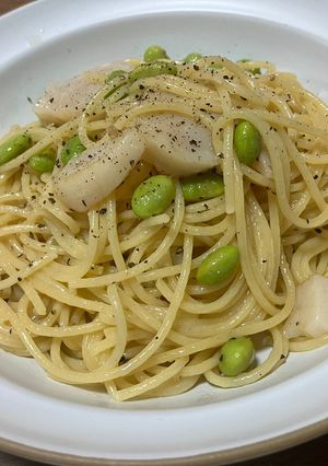 ホタテと枝豆のバターパスタ-レシピのメイン写真