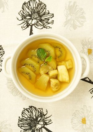 紅茶香る☘︎なすとキウイの冷たいスープ-レシピのメイン写真