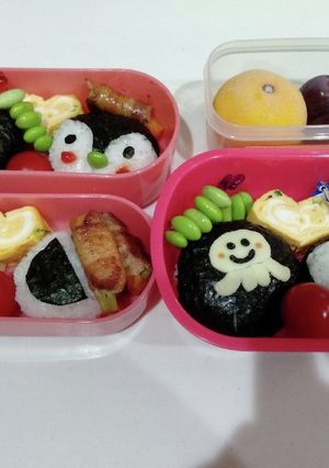 キャラ弁　水族館（クラゲとペンギン）-レシピのメイン写真