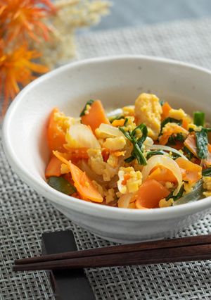 にら玉とじ【入院食⑲昼/温副菜】-レシピのメイン写真
