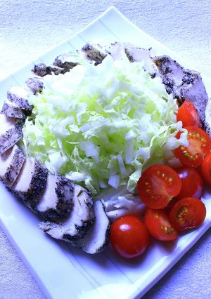 鶏ハムの黒ゴマ和えと白菜サラダ-レシピのメイン写真