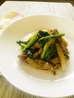 豚肉と小松菜のごまドレッシング炒め-レシピのメイン写真