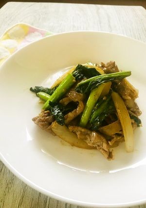 豚肉と小松菜のごまドレッシング炒め-レシピのメイン写真
