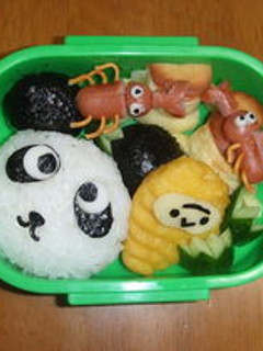 キャラ弁 パンダと虫たち-レシピのメイン写真