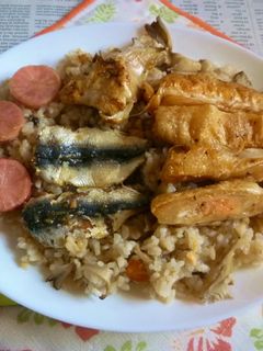 銀鮭の焼き鮭舞茸炊き込みご飯のカフェ丼2-レシピのメイン写真