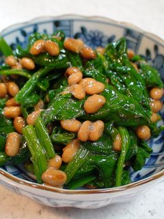 簡単!ほうれん草のおひたし納豆和え-レシピのメイン写真