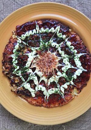 豆腐でふわふわオートミールお好み焼き-レシピのメイン写真