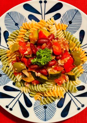 チリビーンズのショートパスタ-レシピのメイン写真