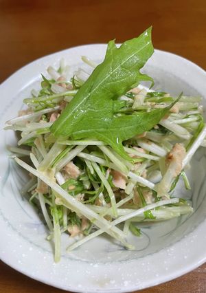 冷蔵庫にて忘れられた水菜シーチキンサラダ-レシピのメイン写真