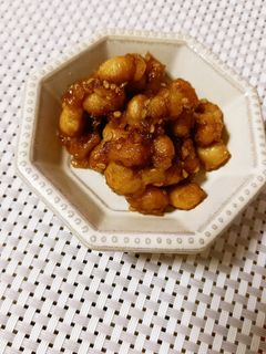 大豆水煮で甘辛ごま味噌炒め-レシピのメイン写真
