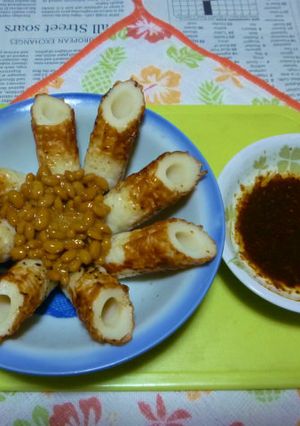 寅ちくわお好みプレート焼き特製ダレ・納豆-レシピのメイン写真