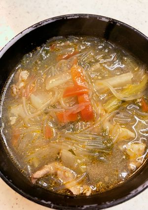 美味しい！！ピリ辛ごま坦々春雨スープ-レシピのメイン写真