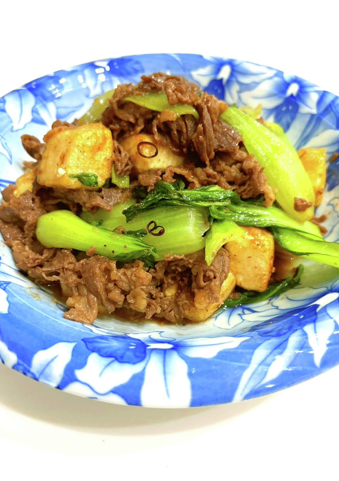 牛コマと青梗菜と豆腐のご飯に合う中華炒め-レシピのメイン写真