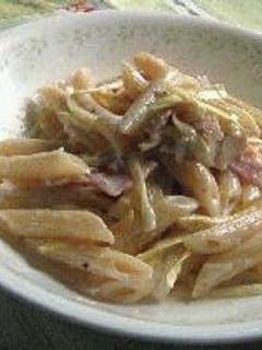 ハムと黄韮のクリームパスタ-レシピのメイン写真