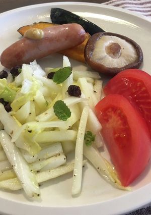 白菜とりんごのサラダ　朝ごはん-レシピのメイン写真