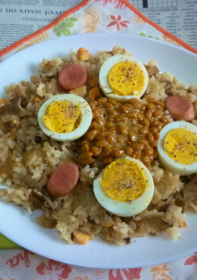 銀鮭の焼き鮭舞茸炊き込みご飯のカフェ丼3-レシピのメイン写真