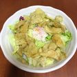 簡単♡焼のり堅揚げポテト温玉レタスサラダ