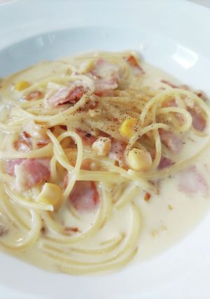 コーンクリームパスタ-レシピのメイン写真