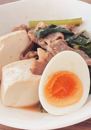 小松菜の肉豆腐-レシピのメイン写真