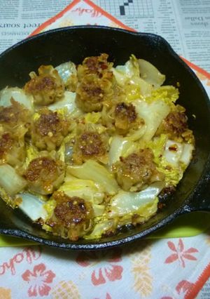 赤箱シュウマイ＆白菜のアヒージョ炒め-レシピのメイン写真