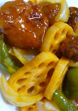 れんこんと豚唐揚げの甘酢あん-レシピのメイン写真
