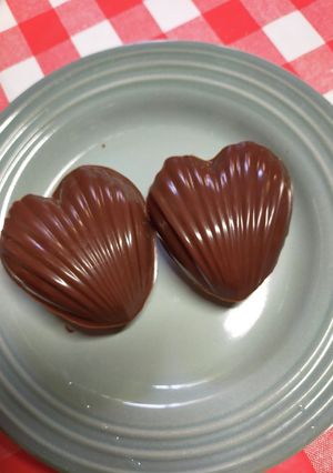チョコがけハートマドレーヌ!バレンタイン-レシピのメイン写真
