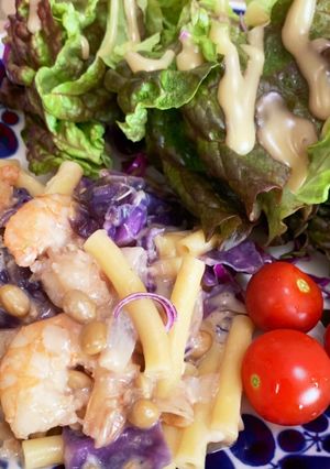 簡単ヘルシー納豆エビクリームパスタ-レシピのメイン写真