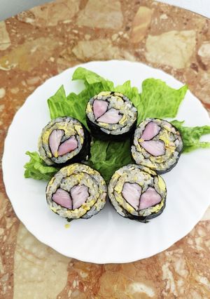 ハートベーコンのチャーハン海苔巻き-レシピのメイン写真