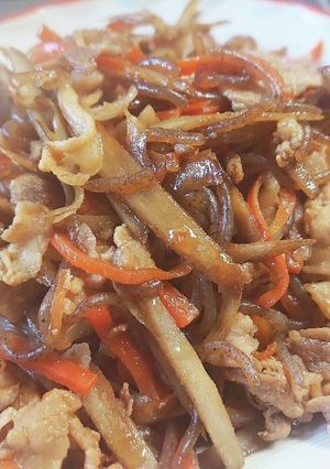 豚肉とごぼうの甘辛炒め-レシピのメイン写真