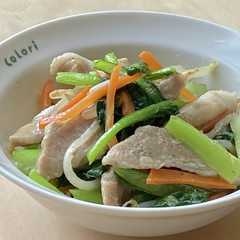 รูปของ 1/2日分野菜!小松菜と豚の塩炒め