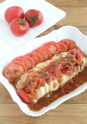 レンジで簡単！鶏むね肉のトマト生姜だれ-レシピのメイン写真
