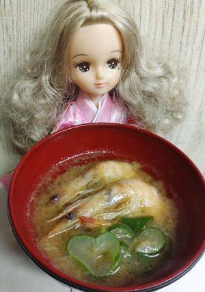 リカちゃん♡ネギと芝海老の出汁味噌汁-レシピのメイン写真