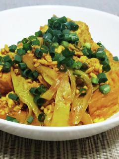 厚揚げと白ねぎのスパイスカレー鶏ミンチ!-レシピのメイン写真