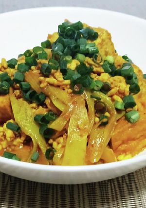 厚揚げと白ねぎのスパイスカレー鶏ミンチ！-レシピのメイン写真