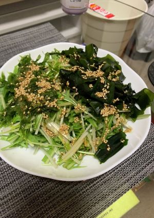 お茶割りですね。柚子胡椒の水菜サラダ-レシピのメイン写真