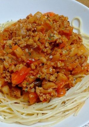 キノコたっぷりミートソースパスタ♡-レシピのメイン写真