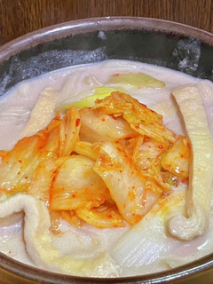 粕汁の残りでうどん・キムチ乗せ-レシピのメイン写真