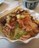 とまらない『ねぎ搾菜』お好みでチキンも