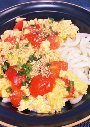 トマトと卵炒めうどん-レシピのメイン写真