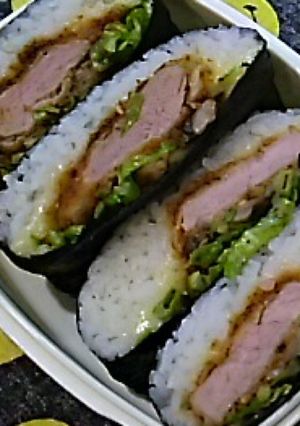 チーズ味噌カツおにぎらず-レシピのメイン写真