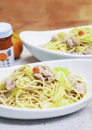 かぶつ胡椒で豚バラキャベツパスタ-レシピのメイン写真