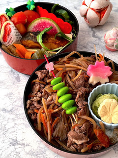 令和四年 如月7 牛肉きんぴら丼弁当-レシピのメイン写真