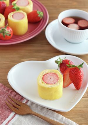 いちごのバウムロール♪ヨーグルト風味-レシピのメイン写真