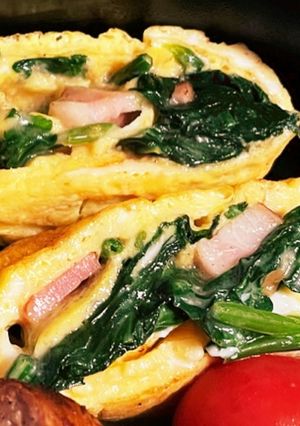 ほうれん草ベーコンチーズ卵焼き-レシピのメイン写真