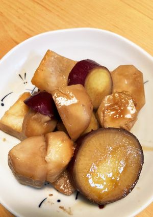 素材を生かす！さつま芋と里芋の煮物-レシピのメイン写真