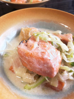 *材料3つ簡単副菜*鮭と長ネギのミルク煮-レシピのメイン写真