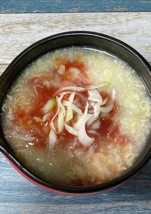 トマト玉子がゆ-レシピのメイン写真