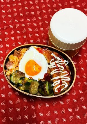2/8 チキンライスと海老フライ弁当-レシピのメイン写真