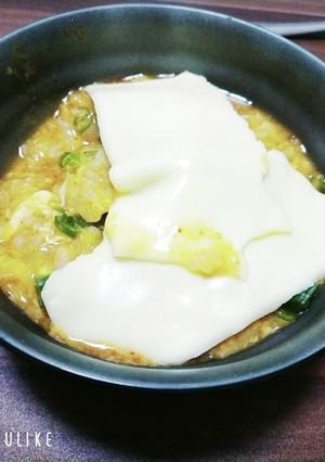 お鍋の〆。おじやととけるチーズ(ΦωΦ)-レシピのメイン写真