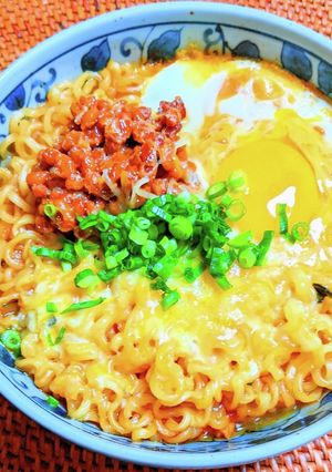 納豆チーズ辛ラーメン-レシピのメイン写真